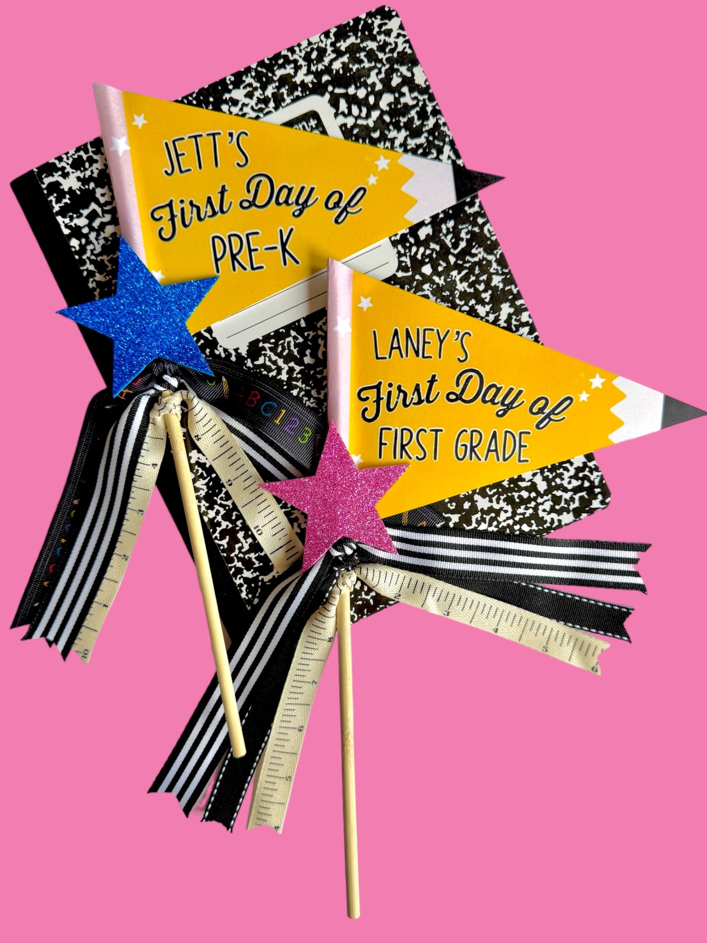 Custom School Pennant Flags ( Leave Wording in Notes)