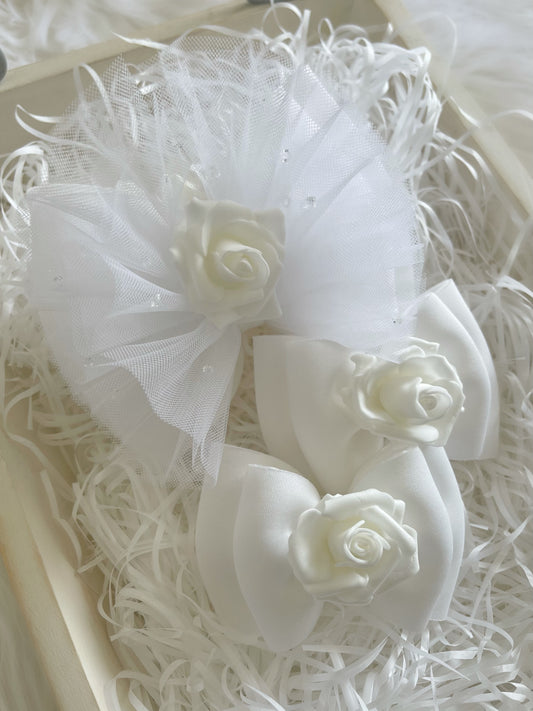 White Rose Tulle Puffs